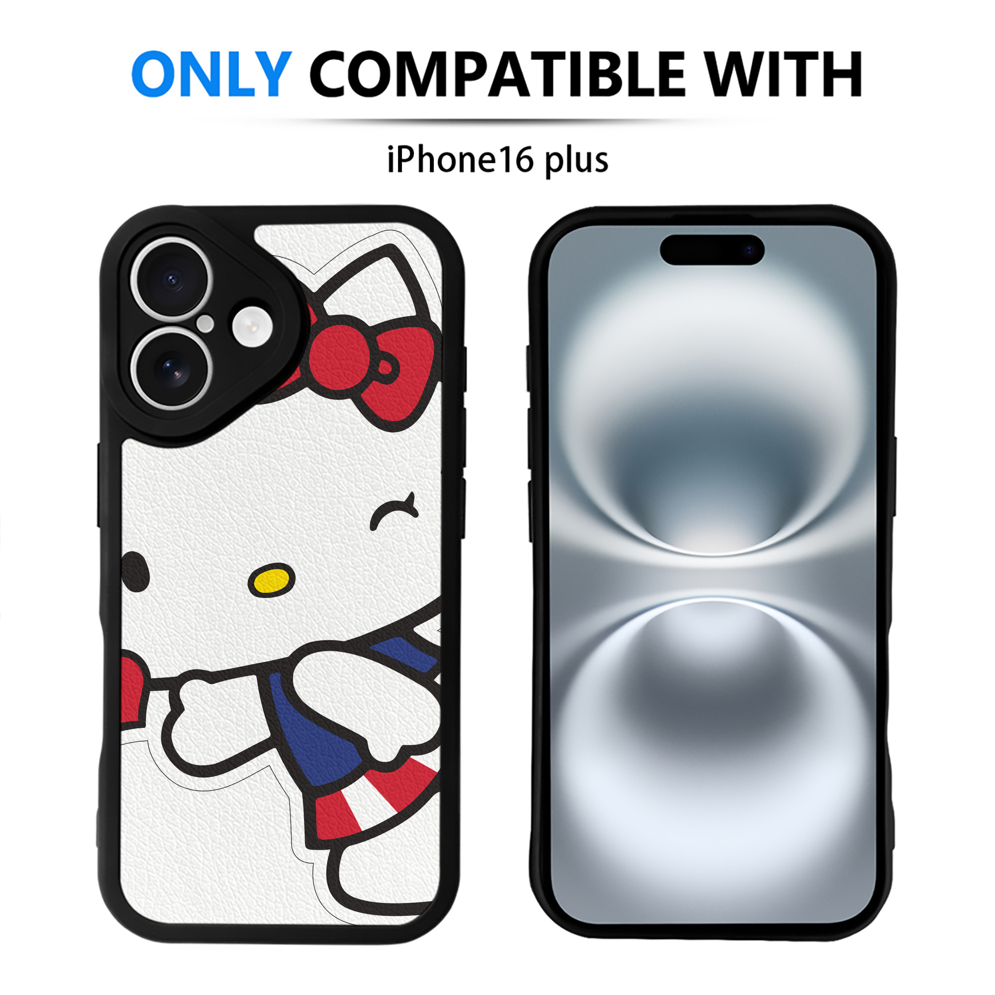 （画像用） Hello Kitty ハローキティ 【iPhone 16シリーズ対応】シリコンスマホケース（レザー調） 材質：シリコン